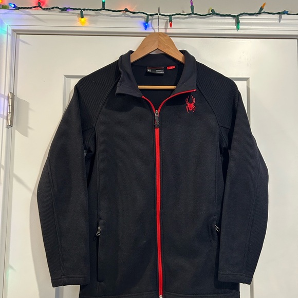 Youth 14/16 Spyder black/red Zip up Sweater - Picture 1 of 5